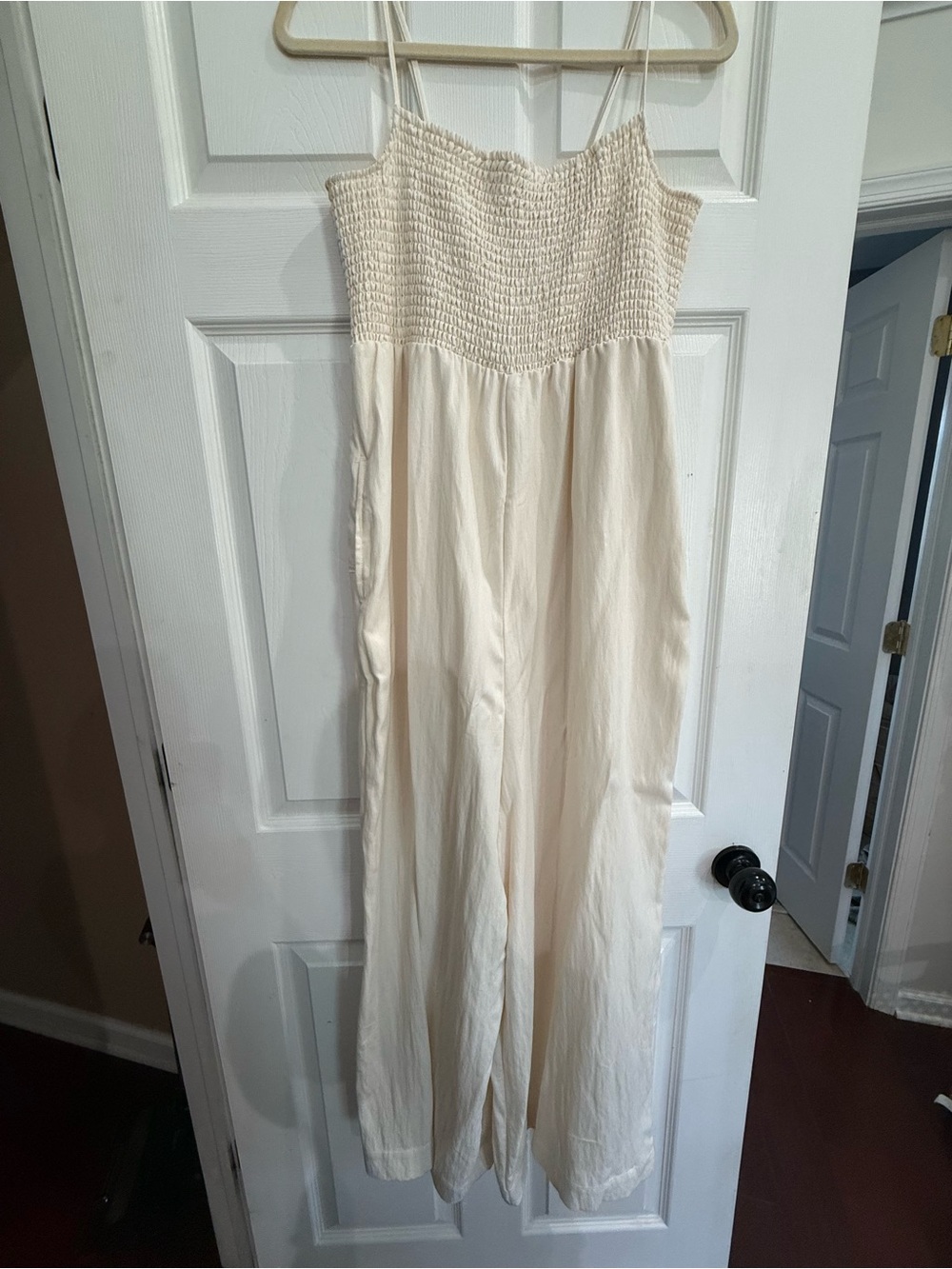 Z Supply Cream Smocked Bodice Maxi Dress